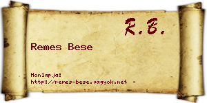 Remes Bese névjegykártya